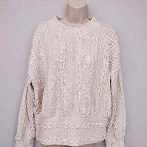 Secret Charm Cable Knit Boxy Oversized Pullover Top